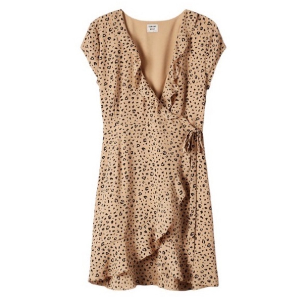 Aritzia Sunday Best Leopard Savoy Wrap Dress